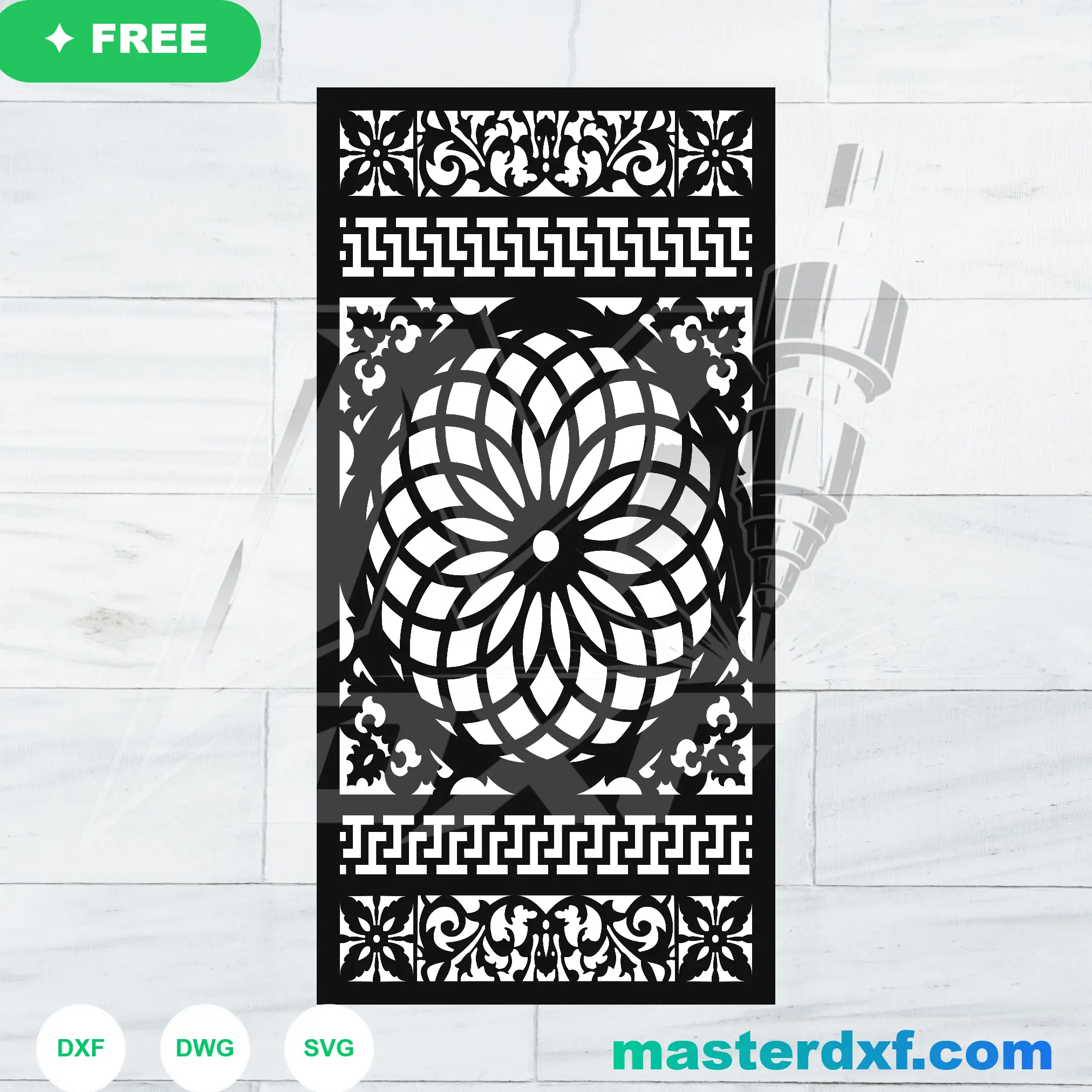 Modern Minimalist Overlapping Squares Graphic Divider DXF File